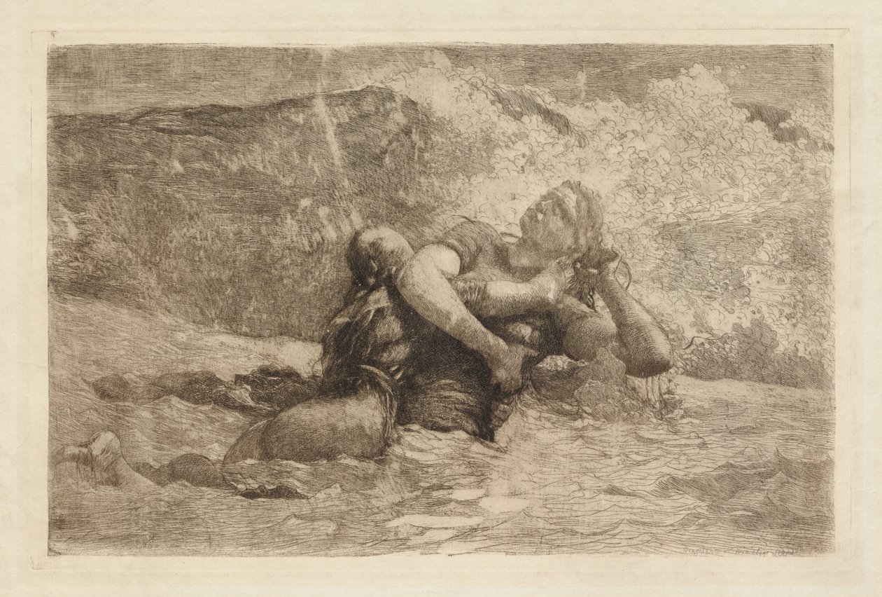 Studie till Underström av Winslow Homer