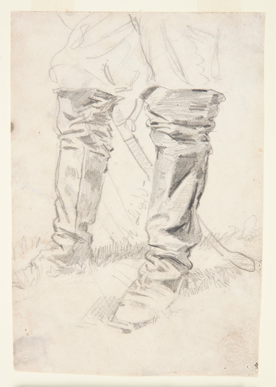 Studie av kavalleriofficersstövlar av Winslow Homer