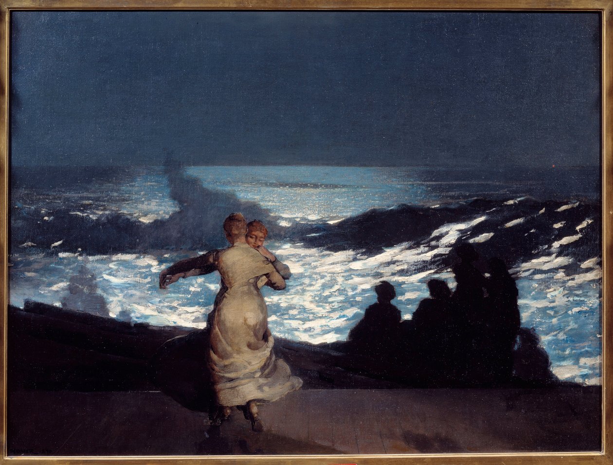 Sommarnatt. Kvinnor som dansar i månsken. Målning av Winslow Homer (1836-1910) Ec. Am av Winslow Homer