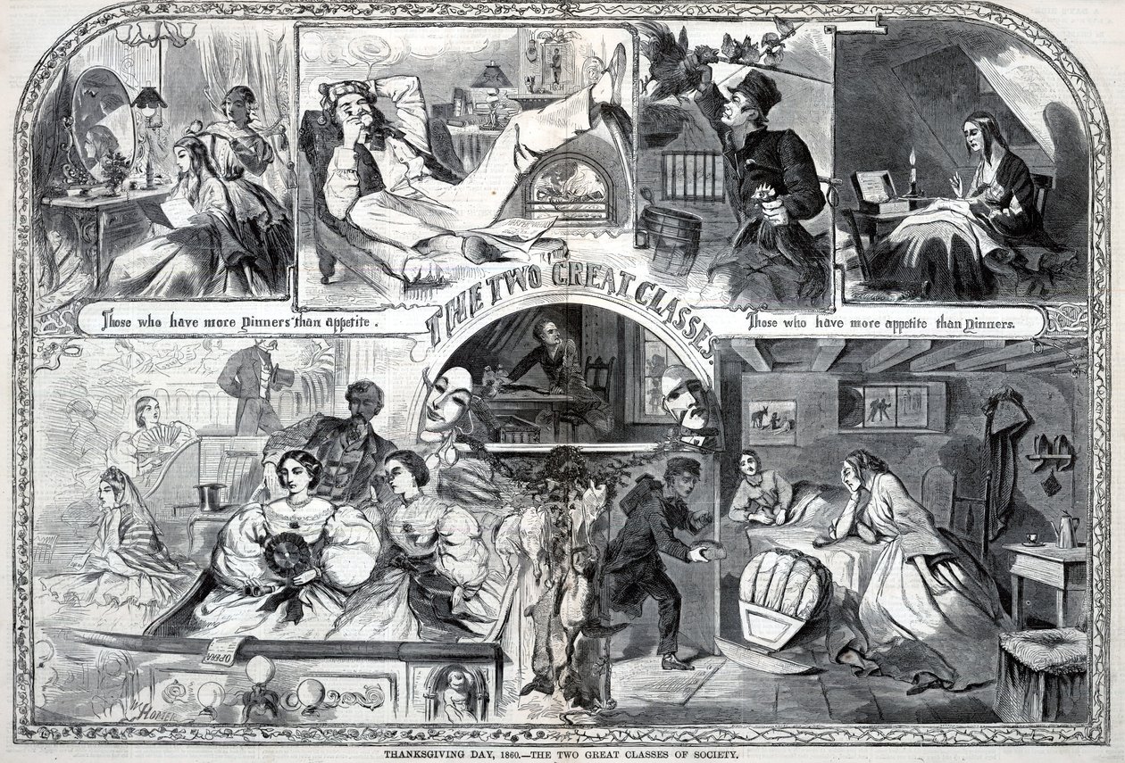 Thanksgiving Day, 1860, De två stora samhällsklasserna, från Harper