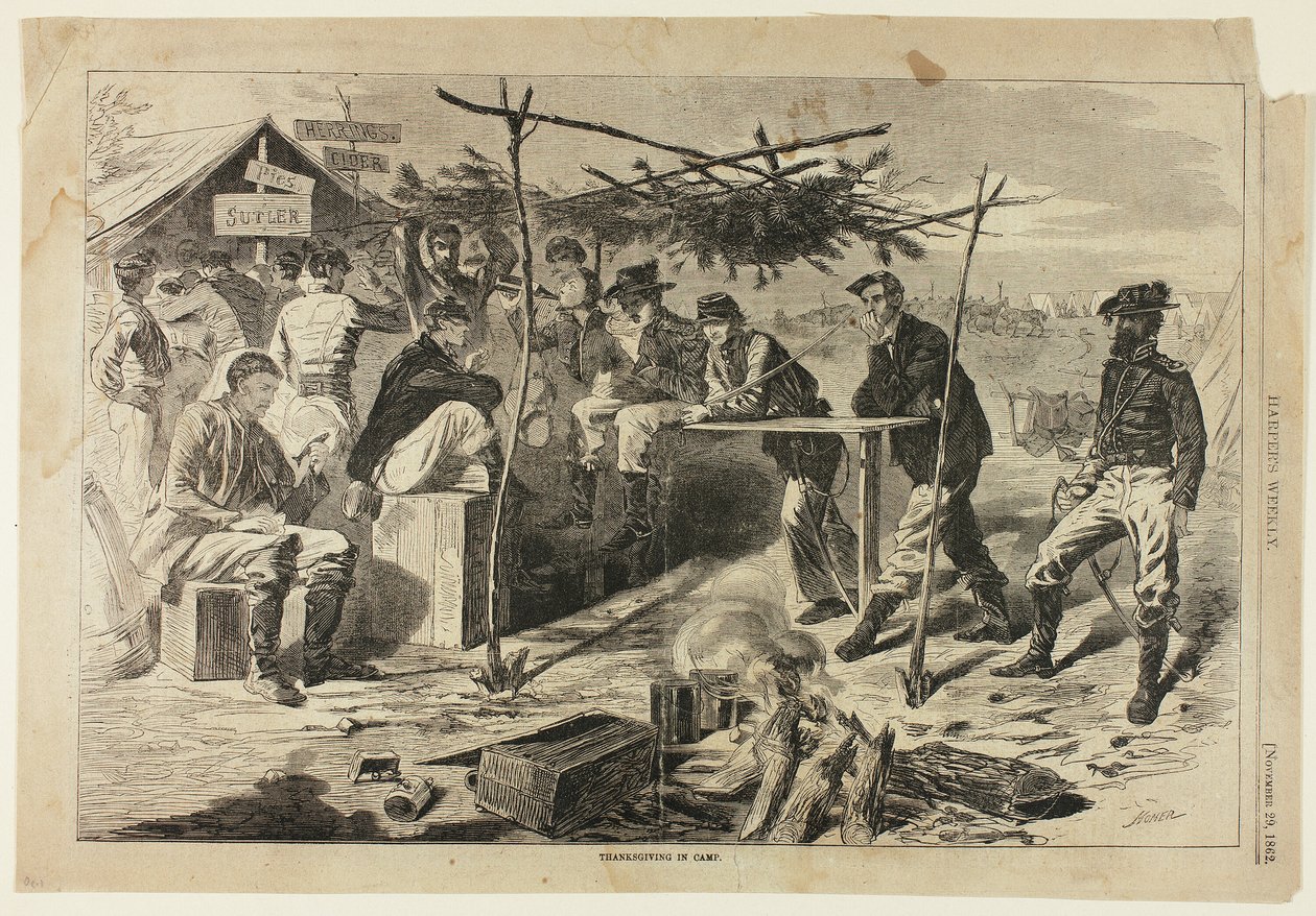 Thanksgiving i lägret av Winslow Homer