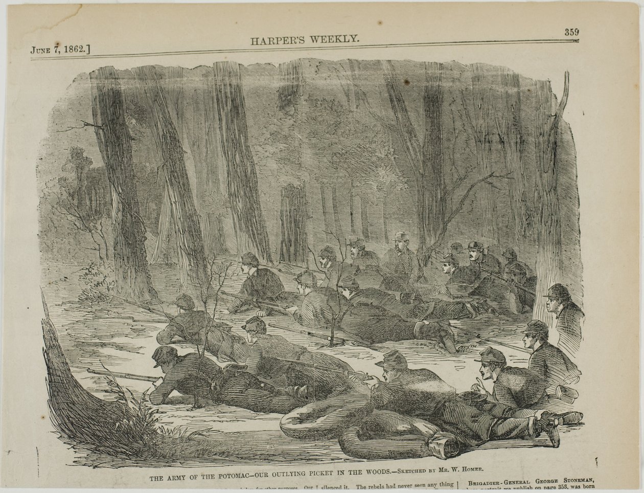 Potomacs armé - vår yttersta vaktpostering i skogen av Winslow Homer