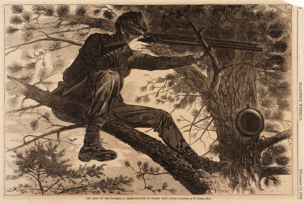 Potomacs armé - en skarpskytt på piketuppdrag av Winslow Homer
