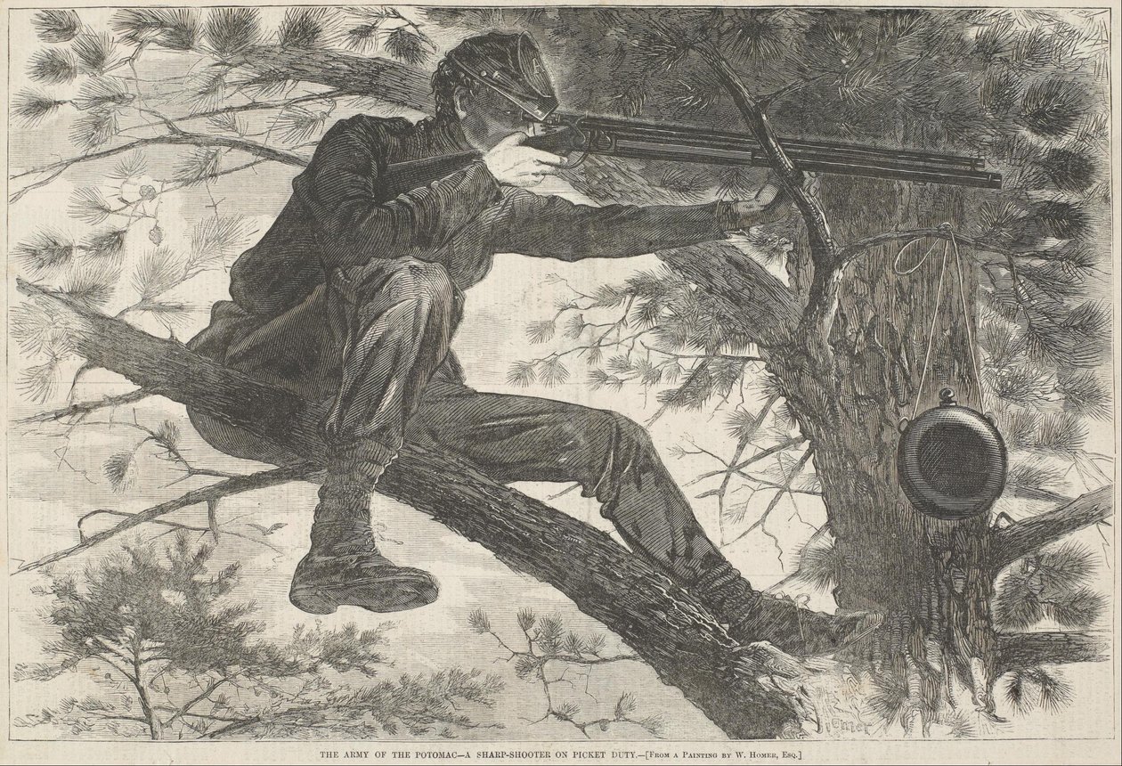 Potomac-armén – En prickskytt på vaktposttjänst av Winslow Homer