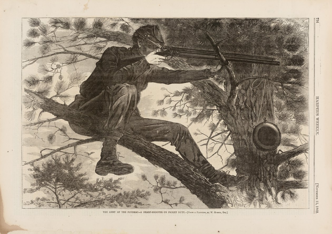 The Army of the Potomac, A Sharp-Shooter on Picket Duty, publicerad i Harper
