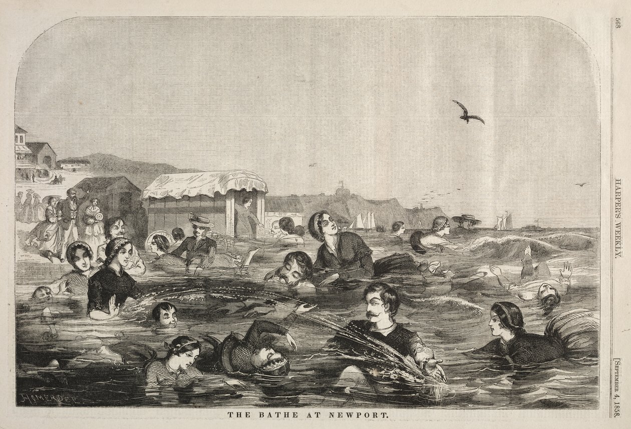 Badhusen i Newport av Winslow Homer