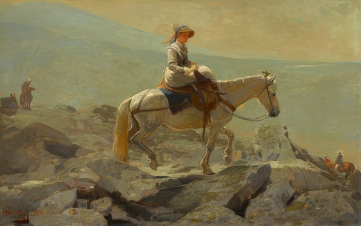 Tränsvägen, Vita bergen. 1868 av Winslow Homer