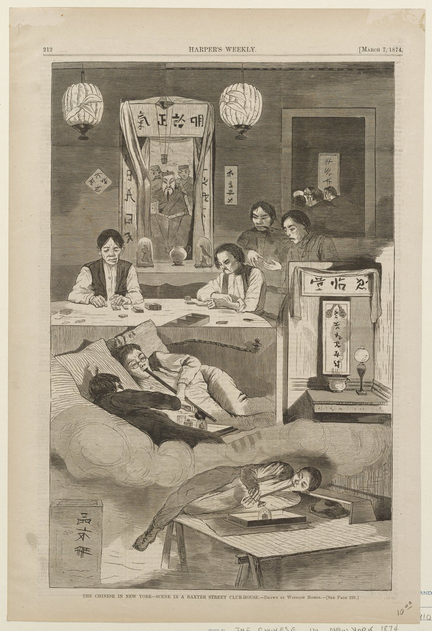 Kineserna i New York – En scen i en klubb på Baxter Street av Winslow Homer