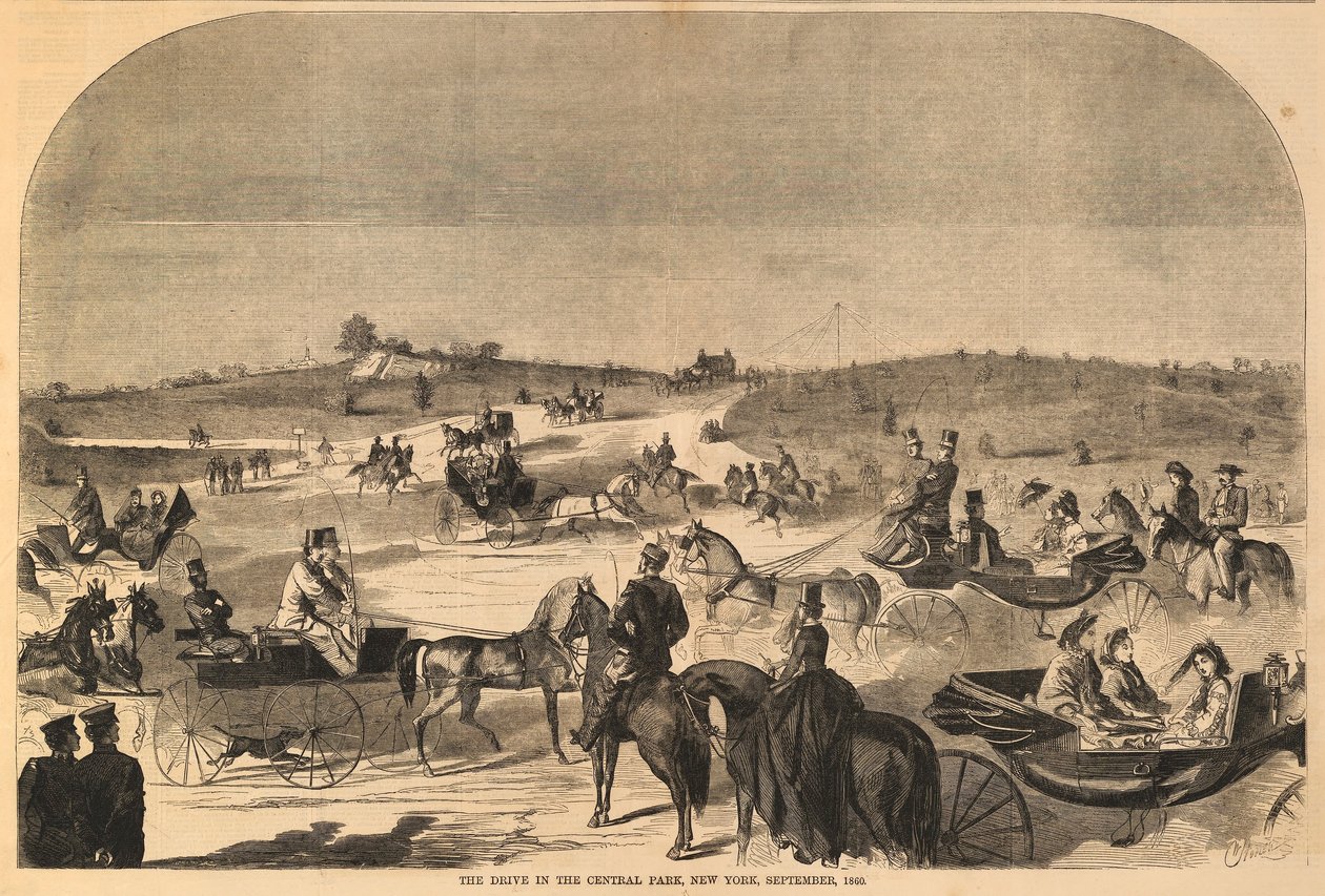 The Drive i Central Park, New York, september 1860, från Harper
