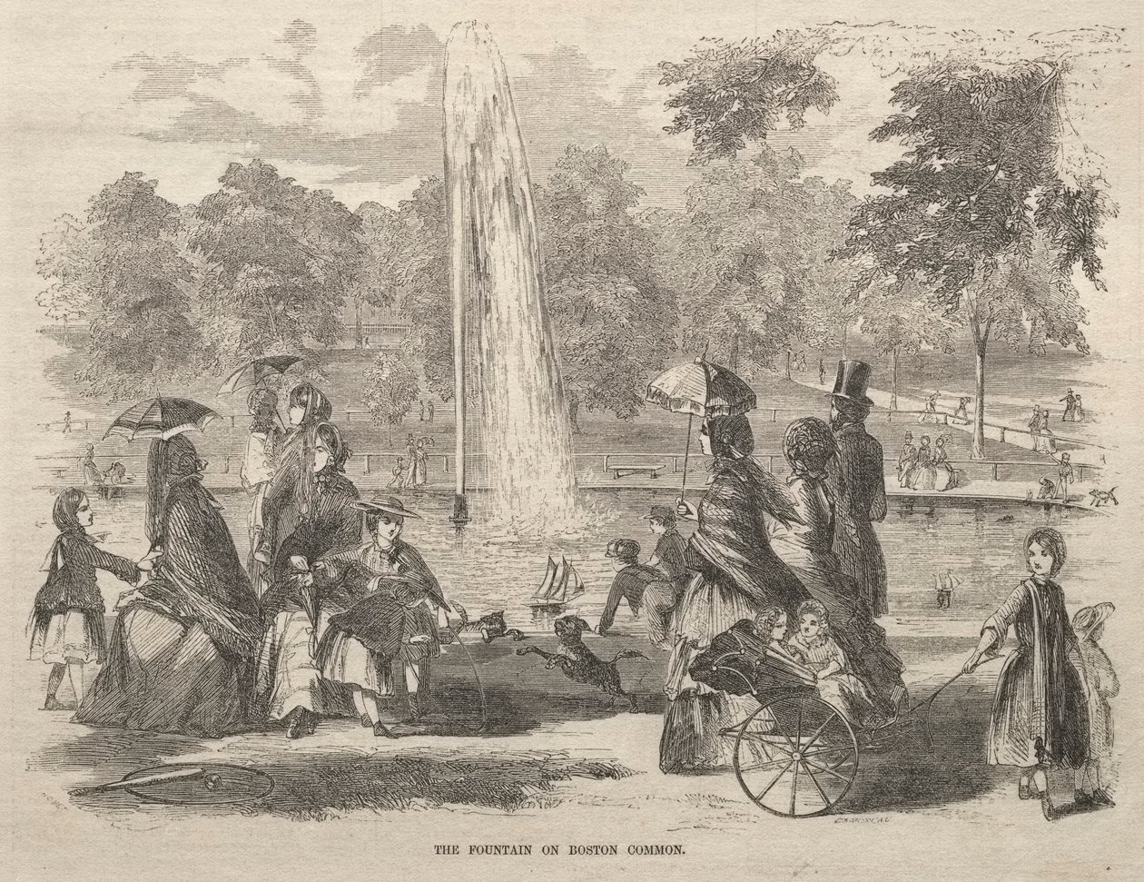 Fontänen vid Boston Common av Winslow Homer