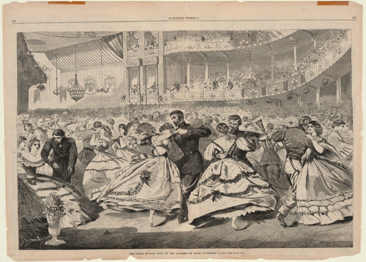 Den stora ryska balen på Musikhögskolan, 5 november 1863, från Harper av Winslow Homer