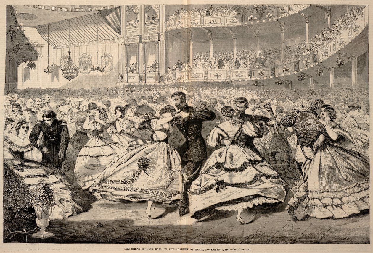 Den stora ryska balen på Academy of Music, 5 november 1863, från Harper
