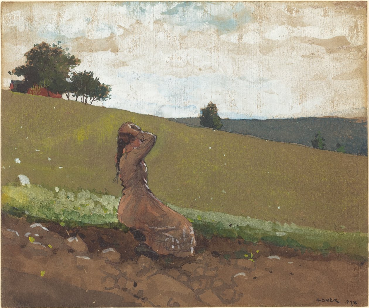 The Green Hill, 1878. av Winslow Homer