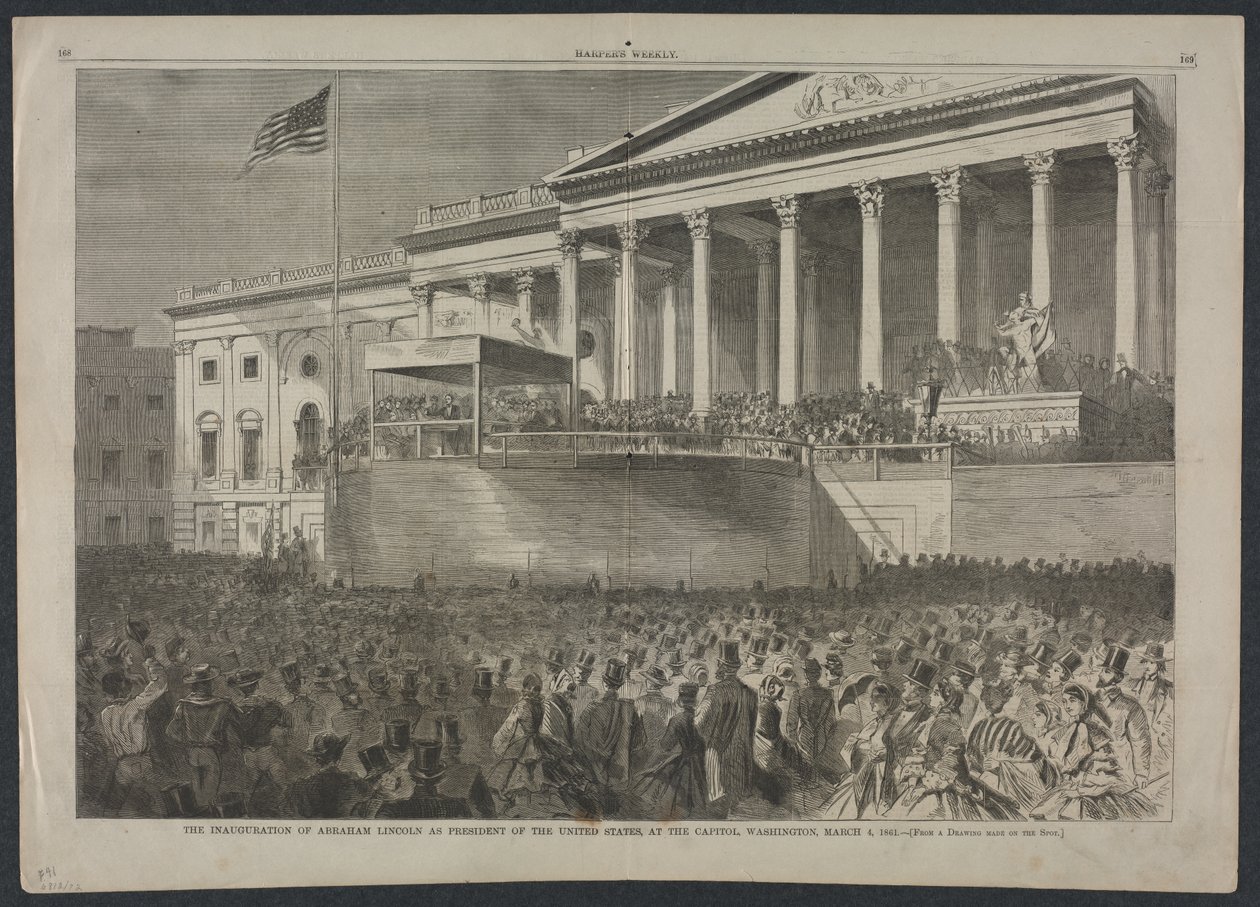 Invigningen av Abraham Lincoln som USA:s president den 4 mars 1861, 1861. av Winslow Homer