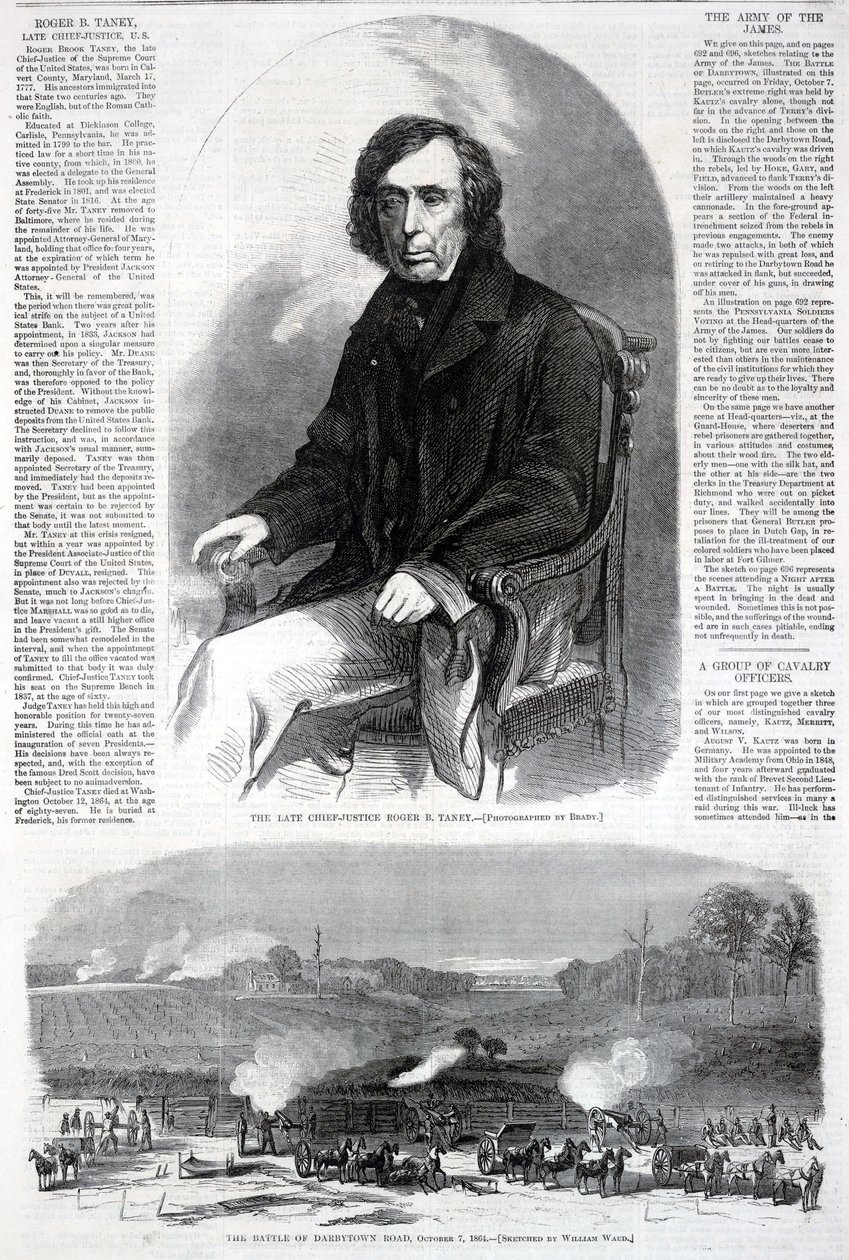 Den avlidne chefsdomaren Roger B. Taney, från Harper