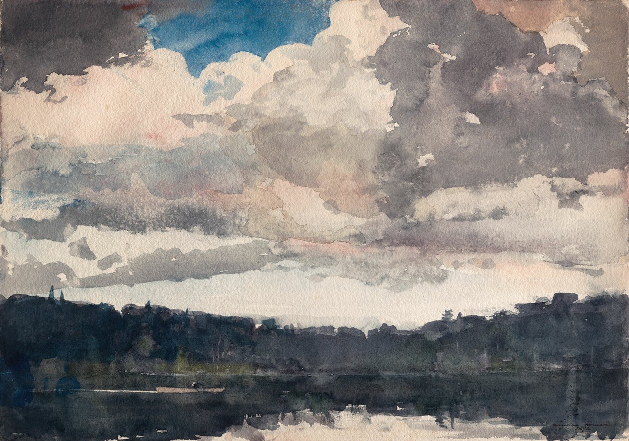 The Lone Boat, North Woods Club, Adirondacks av Winslow Homer