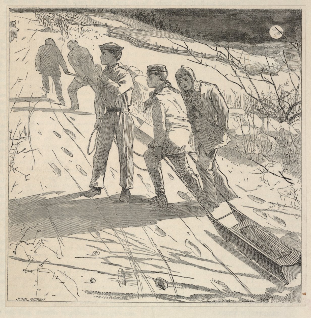 The Midnight Coast, från The Riverside Magazine for Young People, januari 1867 av Winslow Homer