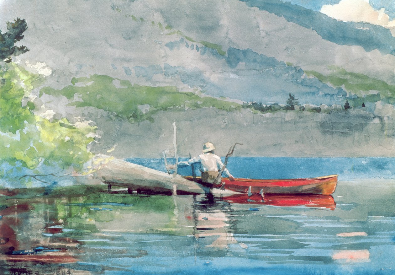 Den röda kanoten, 1884 av Winslow Homer