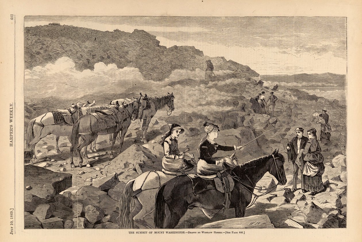 Toppen av Mount Washington, från Harper