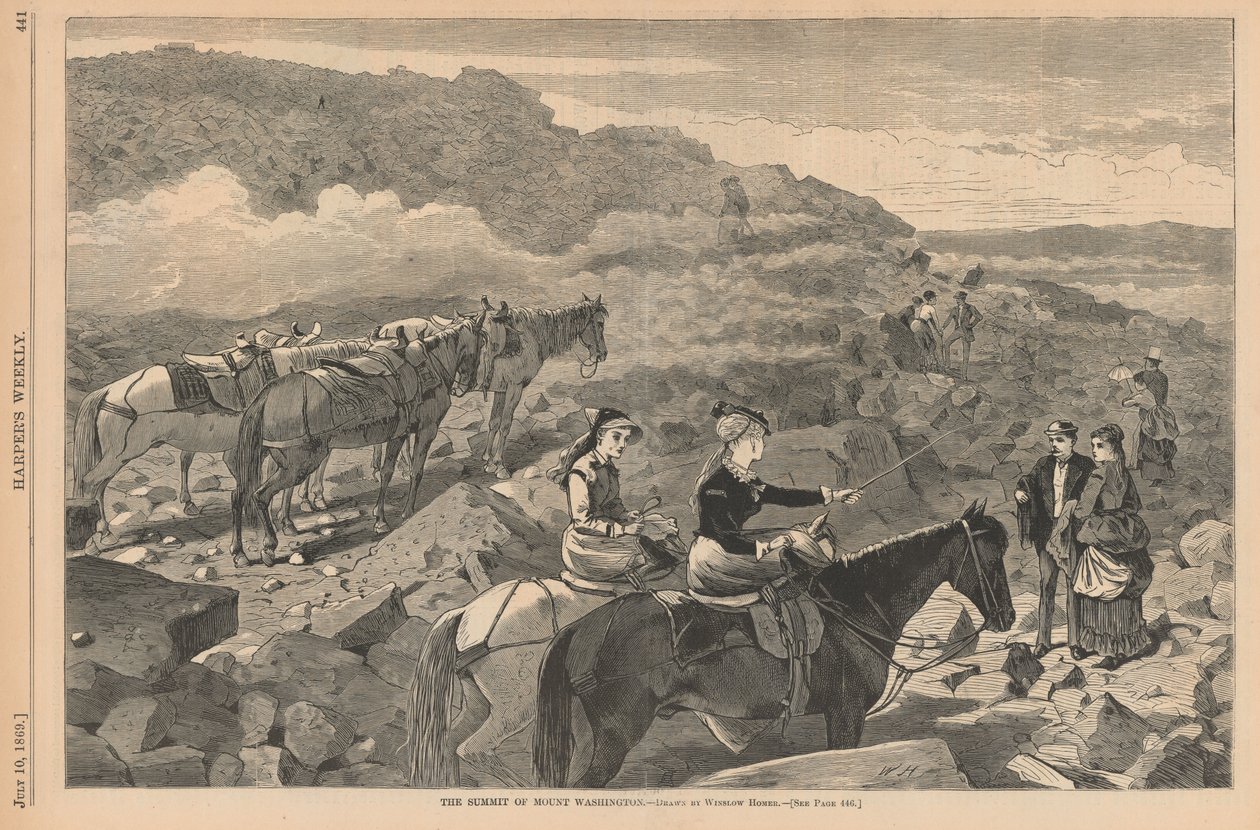 Toppen av Mount Washington, ur Harper’s Weekly, 10 juli 1869 av Winslow Homer
