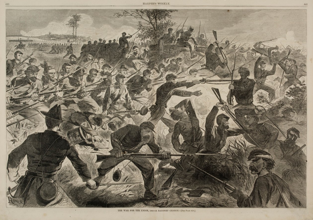 Kriget för unionen 1862 - En bajonettattack, från Harper