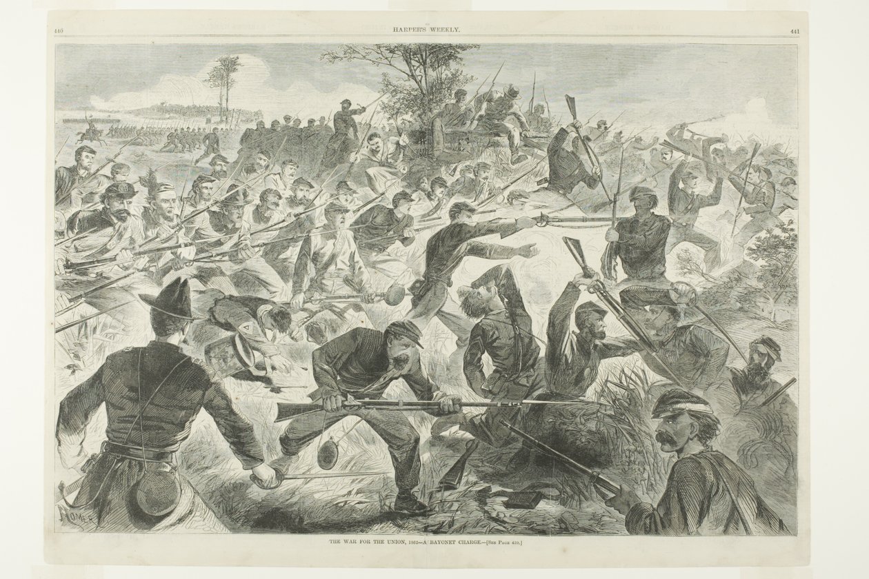 Kriget för unionen, 1862 - en bajonettattack av Winslow Homer