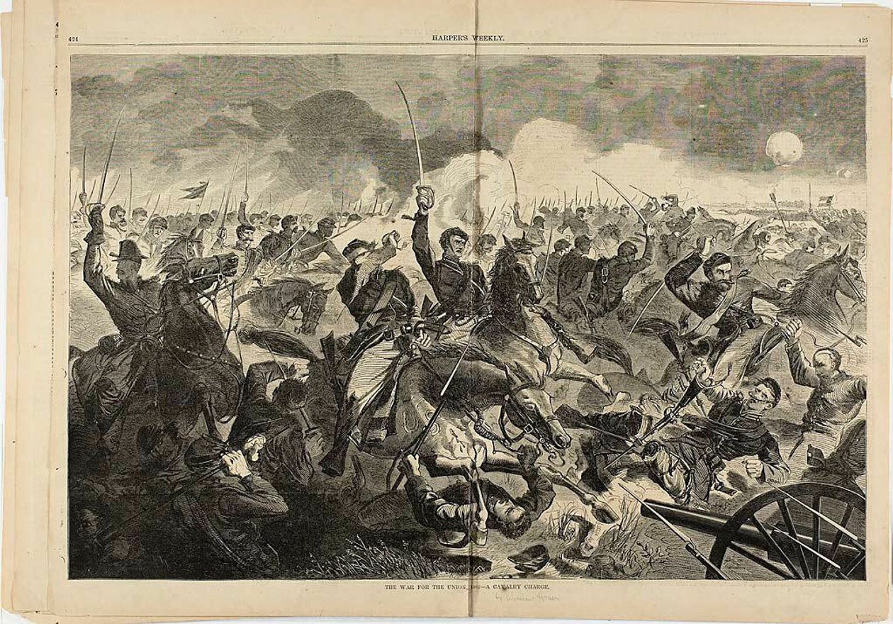 Kriget för unionen, 1862 - en kavalleriattack av Winslow Homer