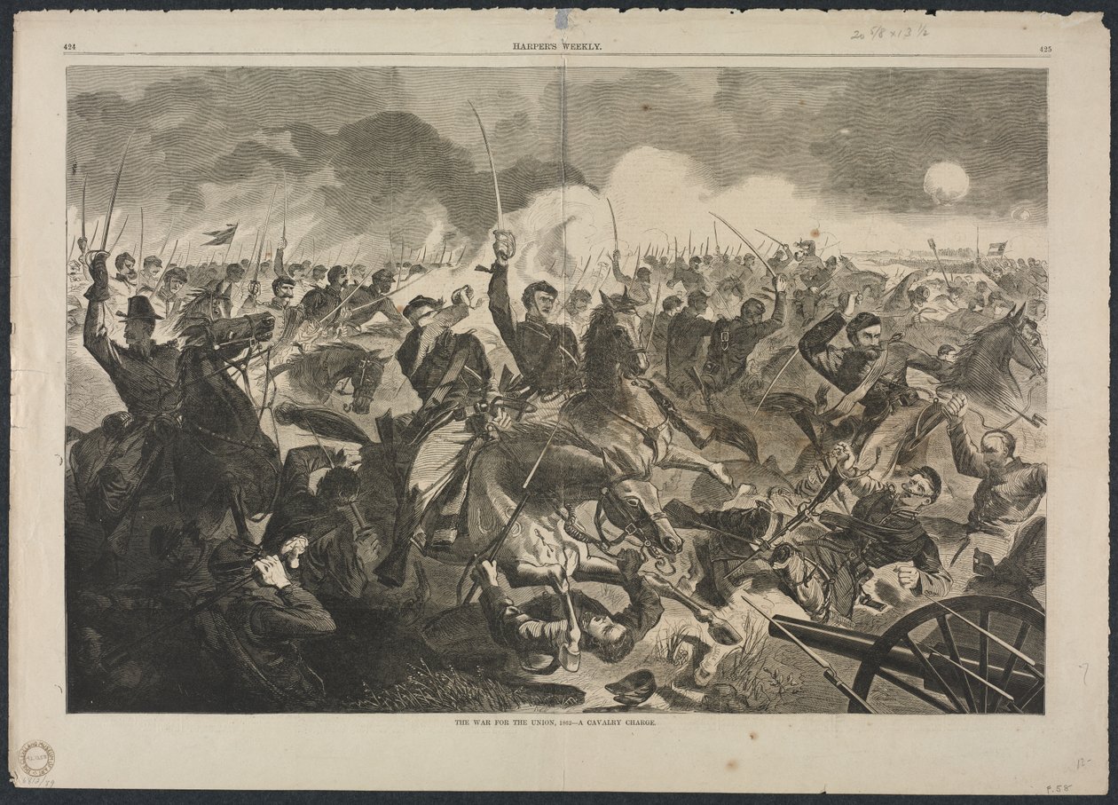 Kriget för unionen, 1862 - A Cavalry Charge, 1862. av Winslow Homer