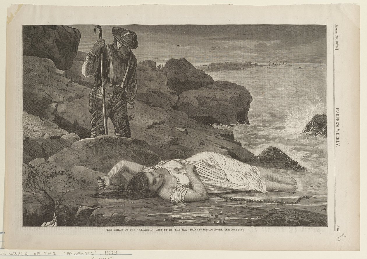 Atlantics vrak uppkastat av havet av Winslow Homer