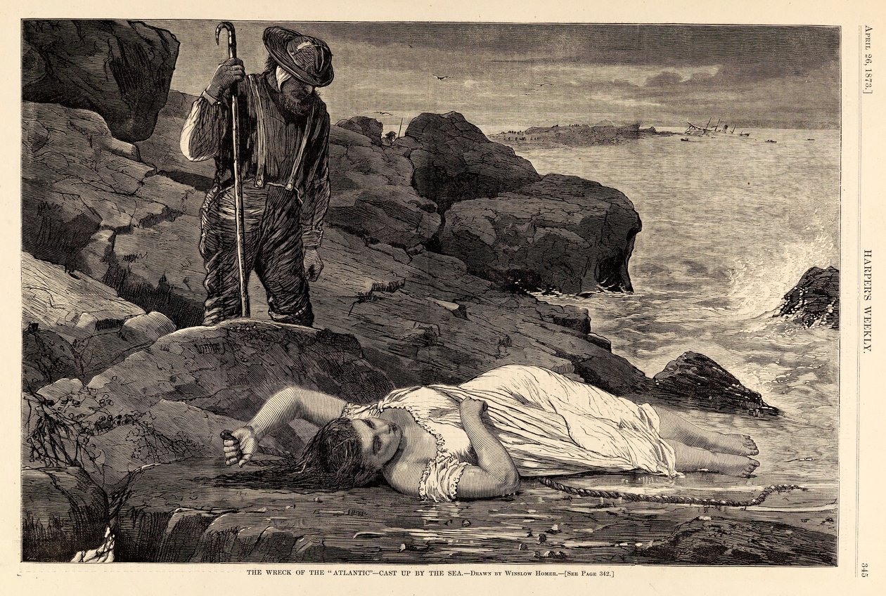 Vraket på "Atlantic" - uppslukat av havet, från Harper