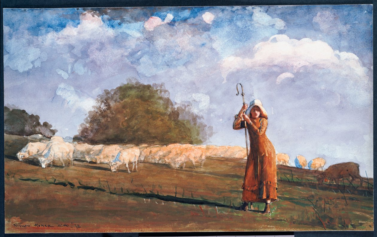 Den unga herdinnan, 1878 av Winslow Homer