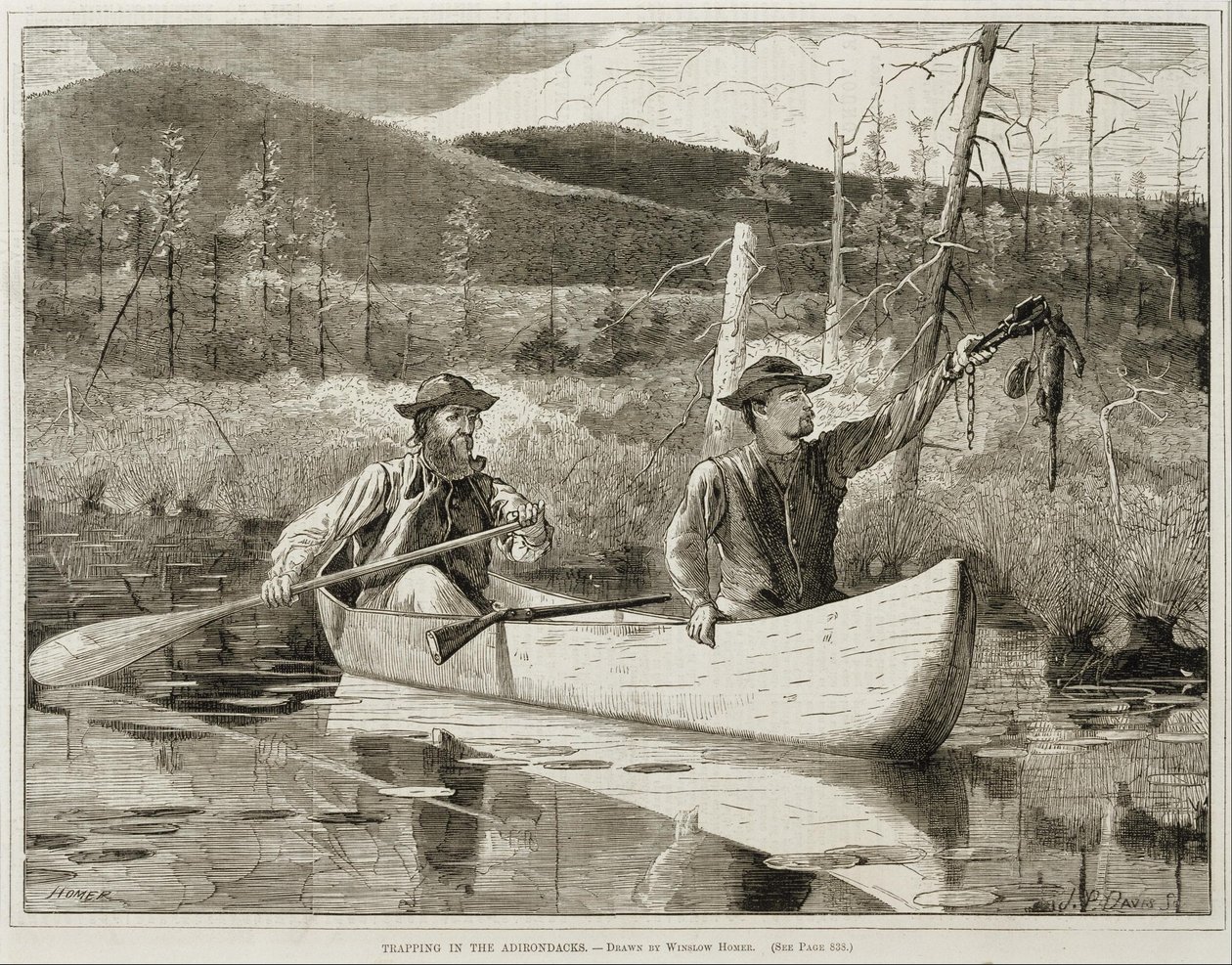 "Fångst i Adirondacks" av Winslow Homer