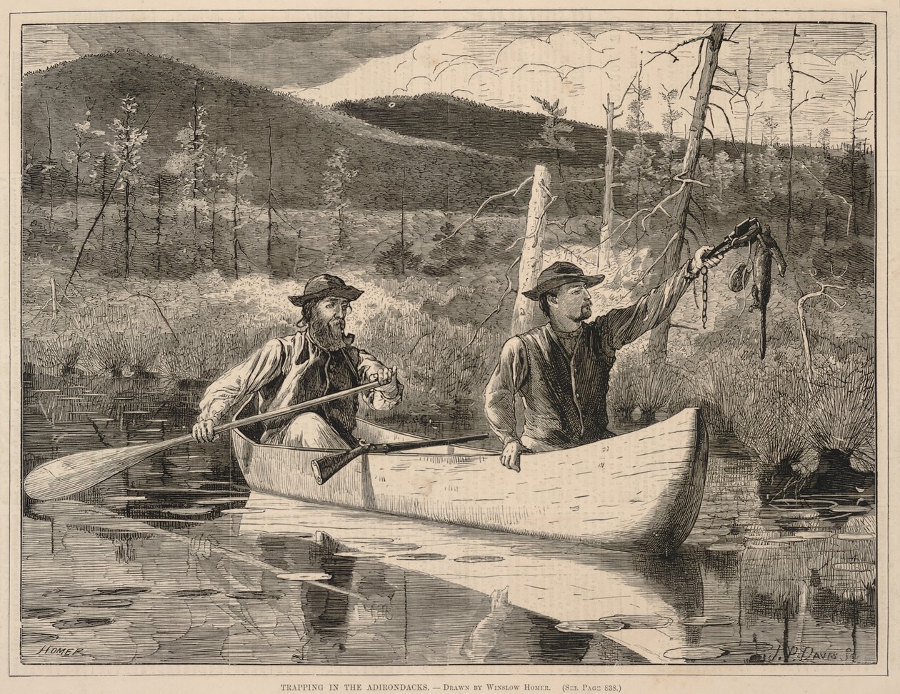 Trapping in the Adirondacks, från Every Saturday: An Ilustrated Journal of Choice Reading, 24 december 1870 av Winslow Homer