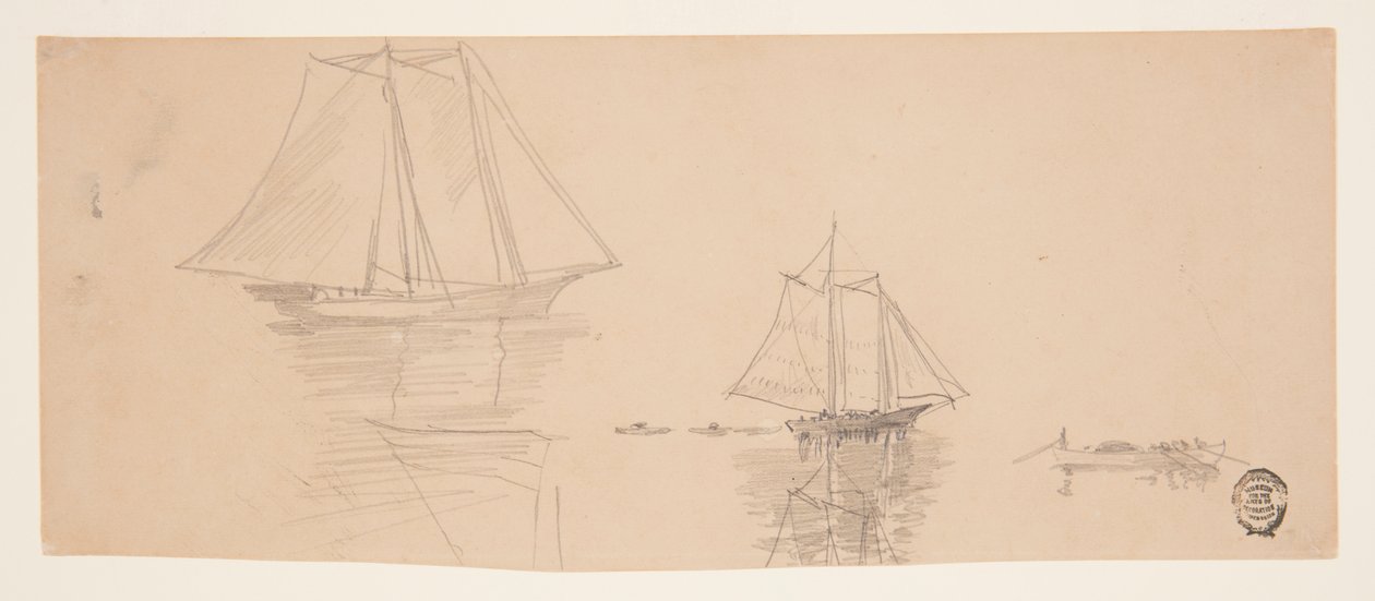 Två Schooners och Dories av Winslow Homer