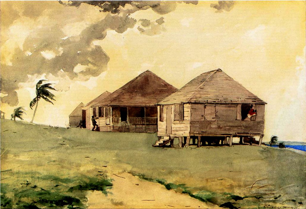 Tornado, Bahamas, 1885 (wc och penna på papper) av Winslow Homer