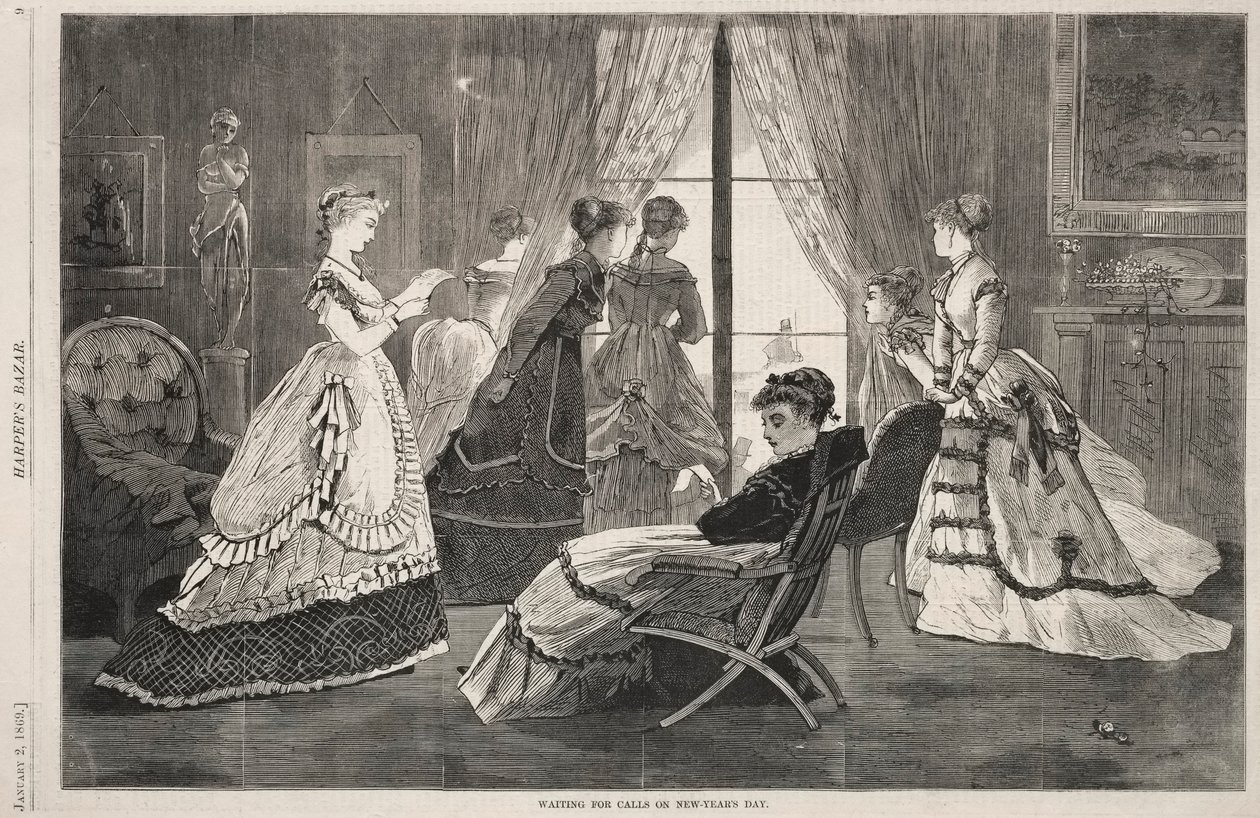 Väntar på samtal på nyårsdagen 1869. av Winslow Homer