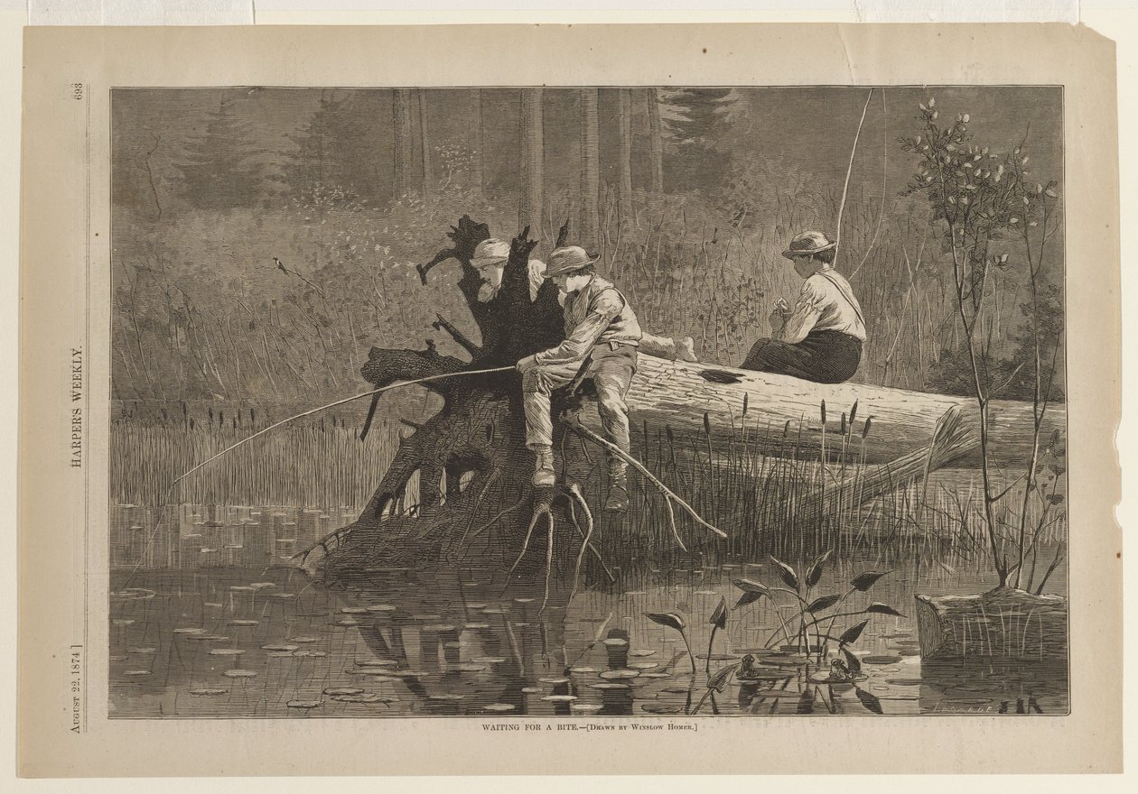 Väntan på napp av Winslow Homer