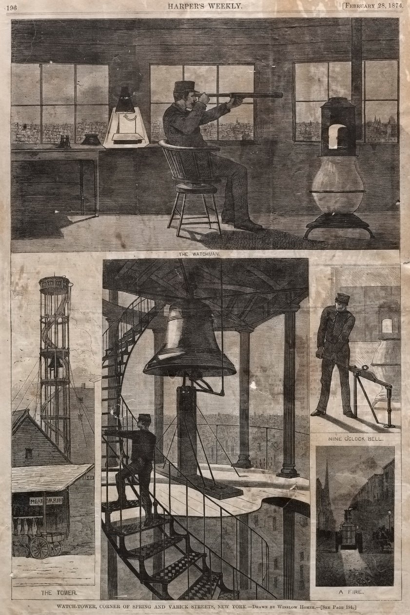 Watch-Tower, hörnet av Spring och Varick Streets, New York av Winslow Homer