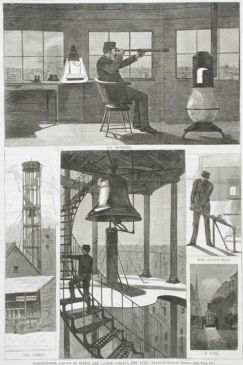 Watch-Tower, hörnet av Spring Street och Varick Street, New York av Winslow Homer