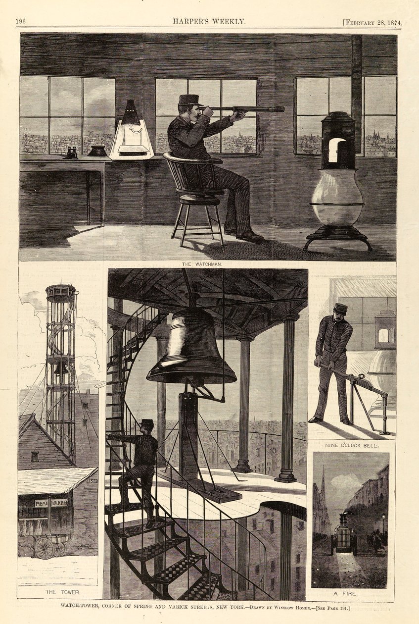 Watch-Tower, Corner of Spring and Varick Streets, New York, från Harper