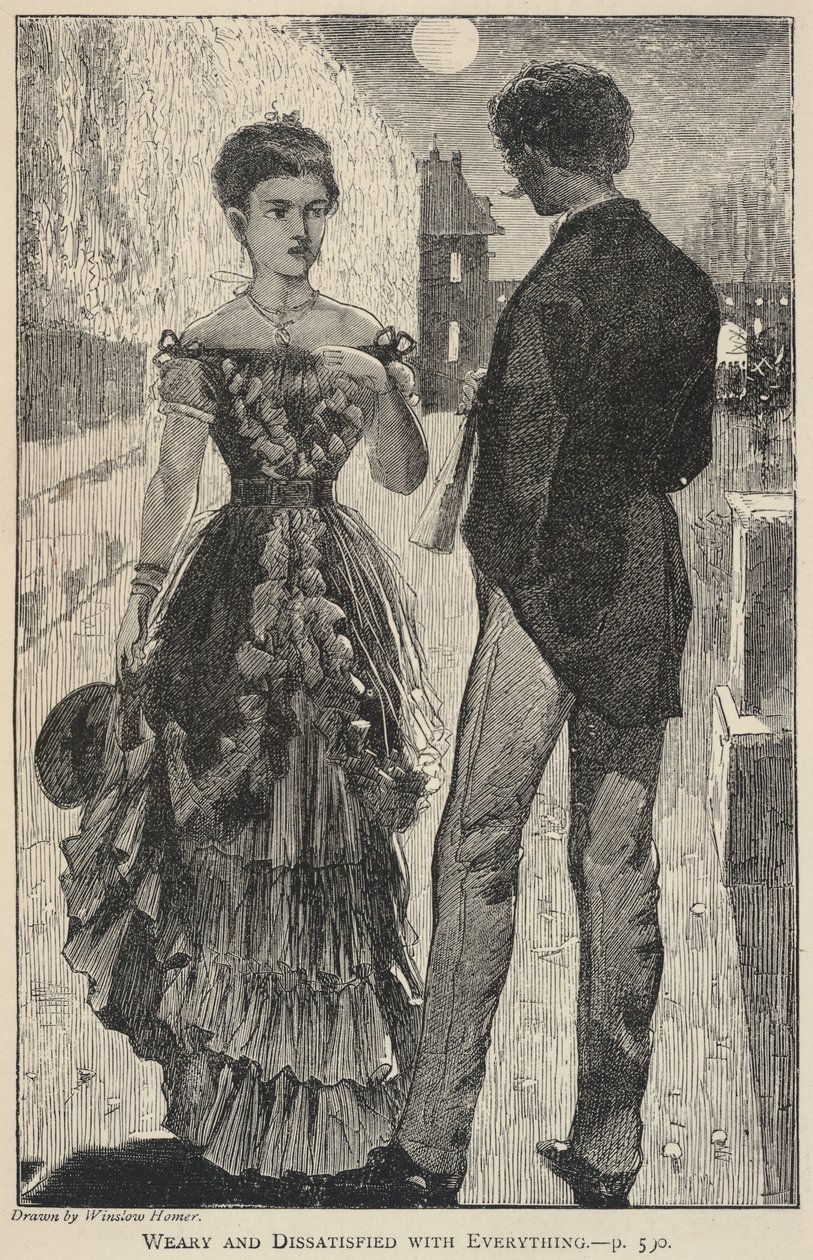 Trött och missnöjd med allt, från The Galaxy, november 1869 av Winslow Homer