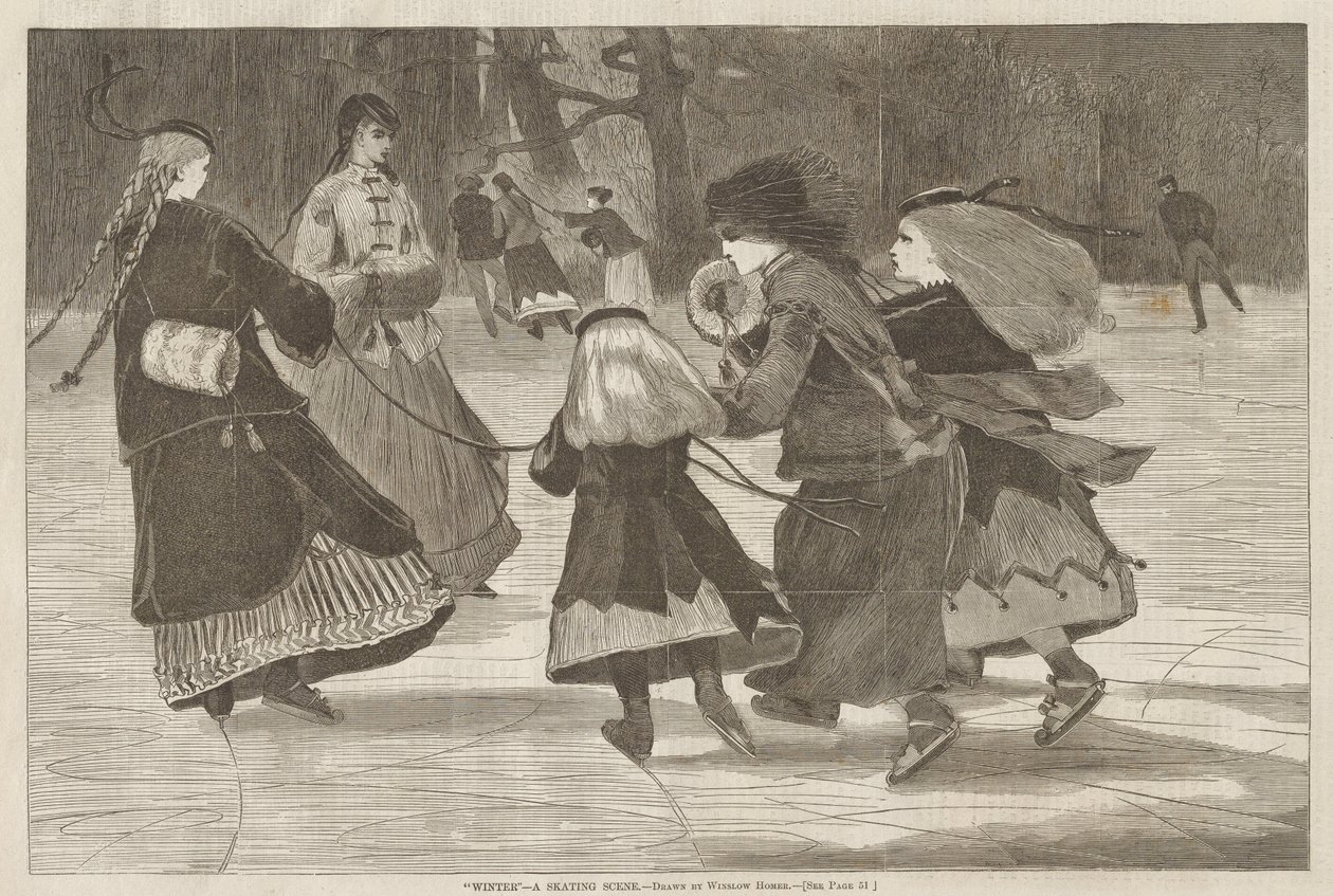 Vinter – En skridskoscen av Winslow Homer