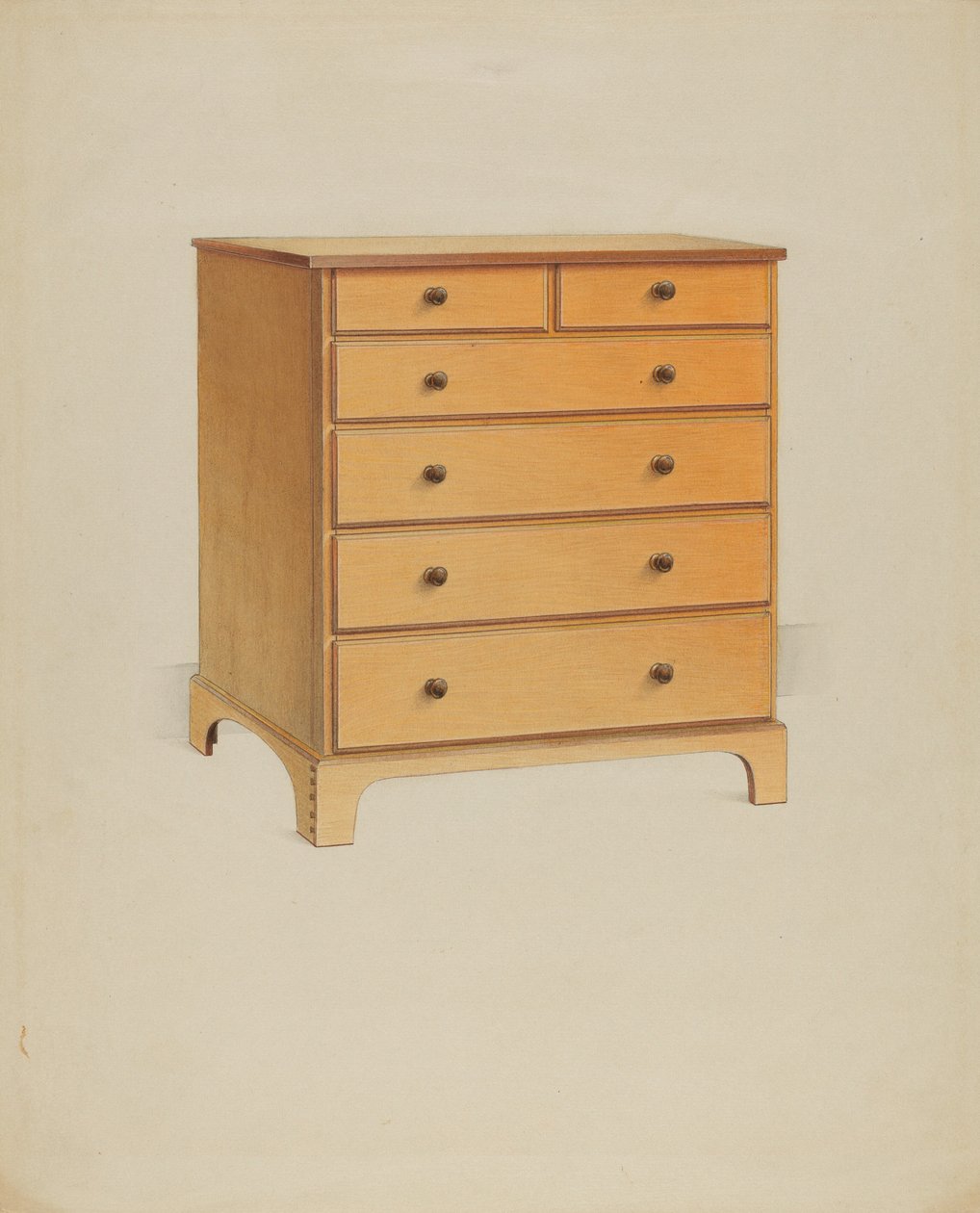 Shaker byrå, 1937. av Winslow Rich