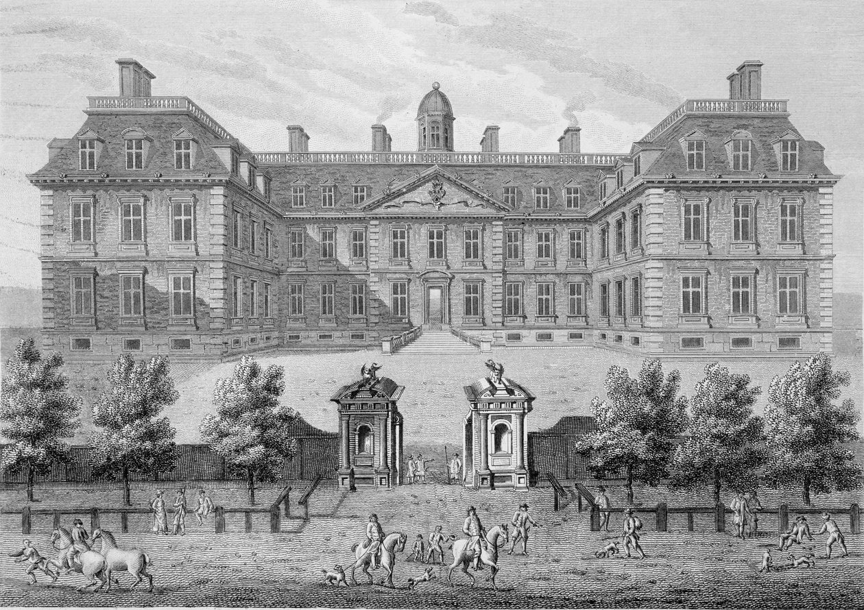 Albemarle House, tidigare Clarendon House, London, publicerat 1809 av Wise