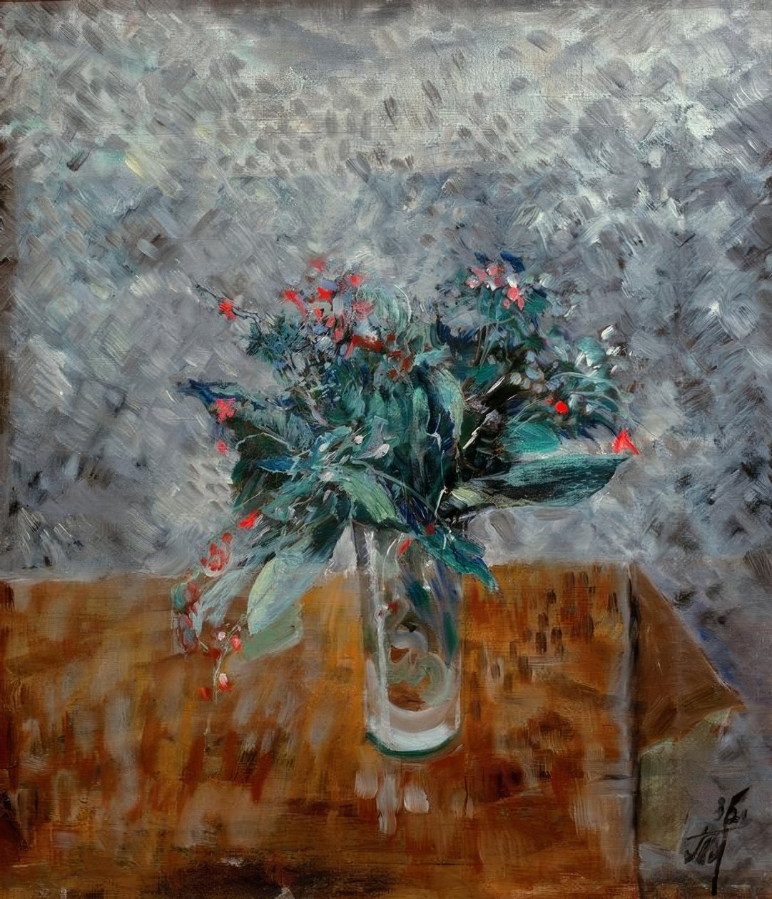 Blommor i ett högt glas av Wladimir F. Tatlin