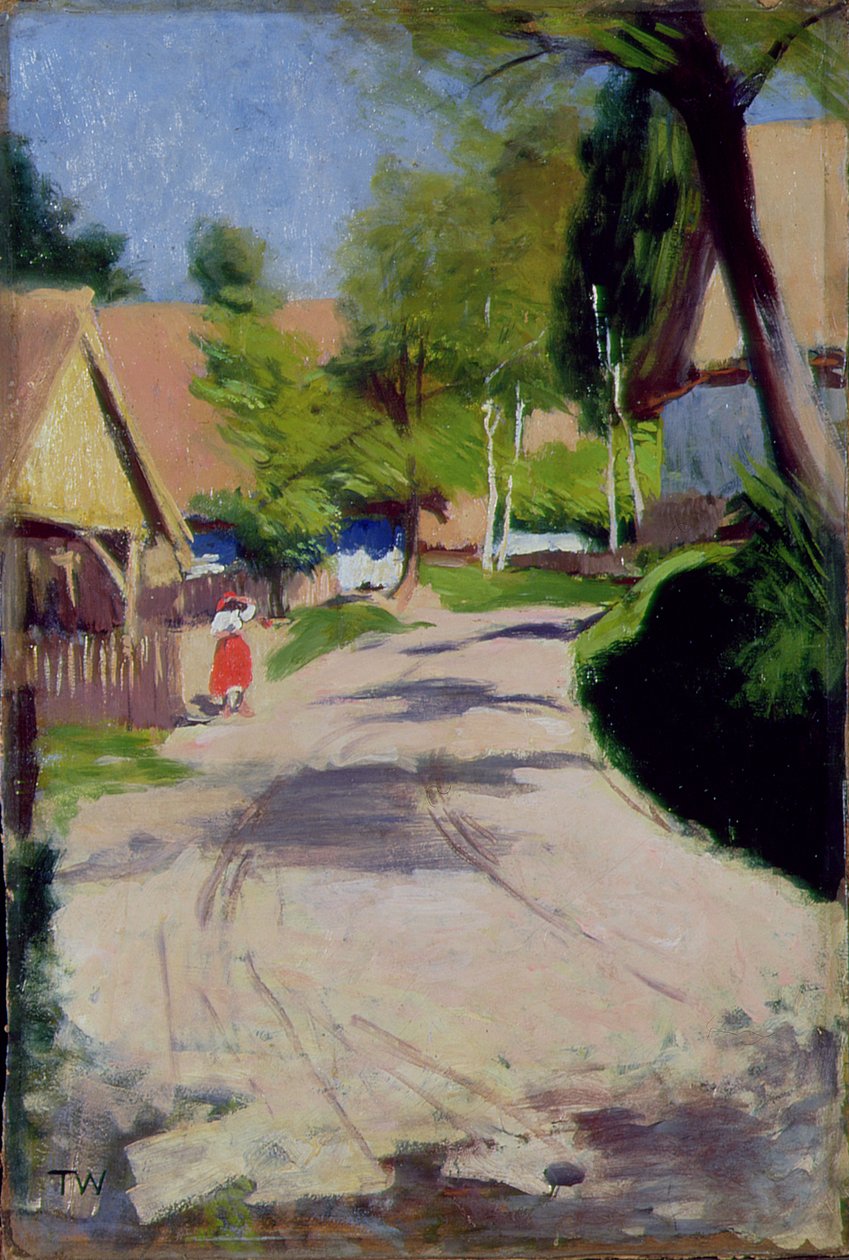 Väg genom en by, 1910 av Wlodzimierz Tetmajer