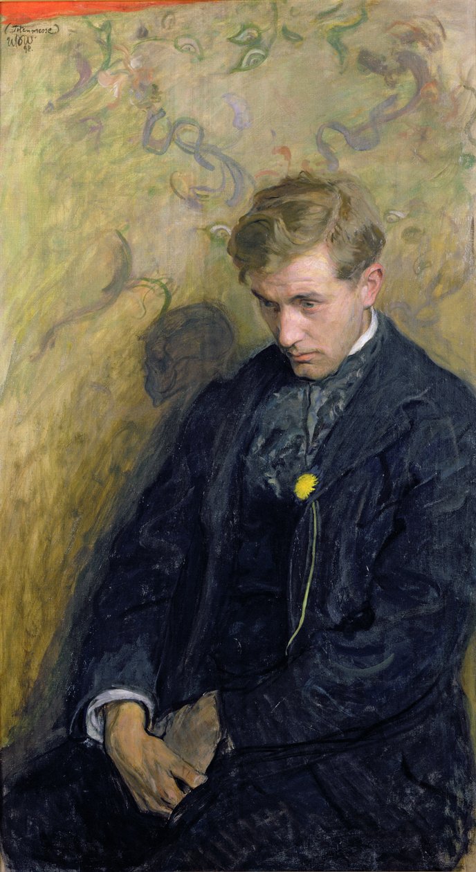 Melankolisk eller,Porträtt av Antoni Procajlowicz (1876-1949) 1898 av Wojciech Stanislaw Weiss
