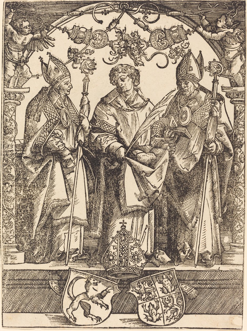 Saints Maximilian, Stephen och Valentine av Wolf Traut