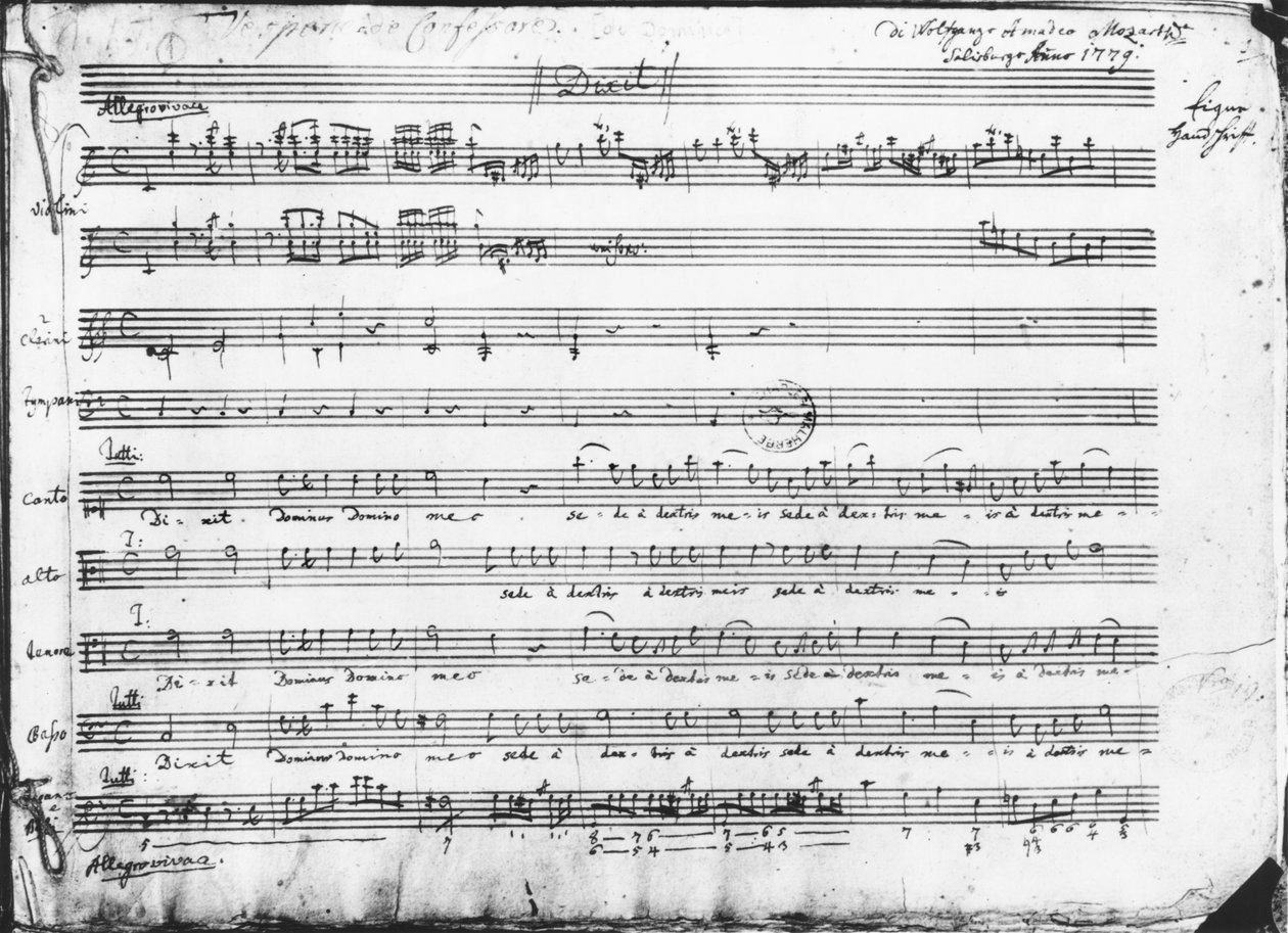 Vespers Aso Sa, 1779 swed av Wolfgang Amadeus Mozart
