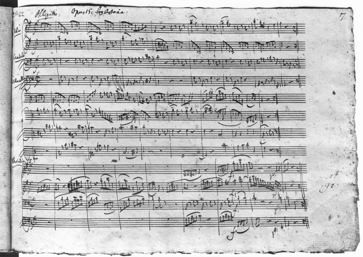 Trio i G-dur för violin, cembalo och violoncello (K 496) 1786 (13:e sidan) av Wolfgang Amadeus Mozart
